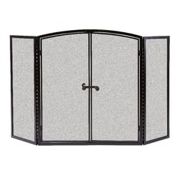 Panacea Black/Gray Matte Metal Fireplace Screen