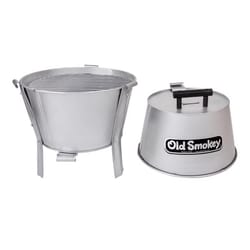 Old Smokey Products 17 in. Charcoal/Wood Grill Silver