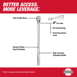 Milwaukee 1/2 in. drive SAE Ratchet 90 teeth