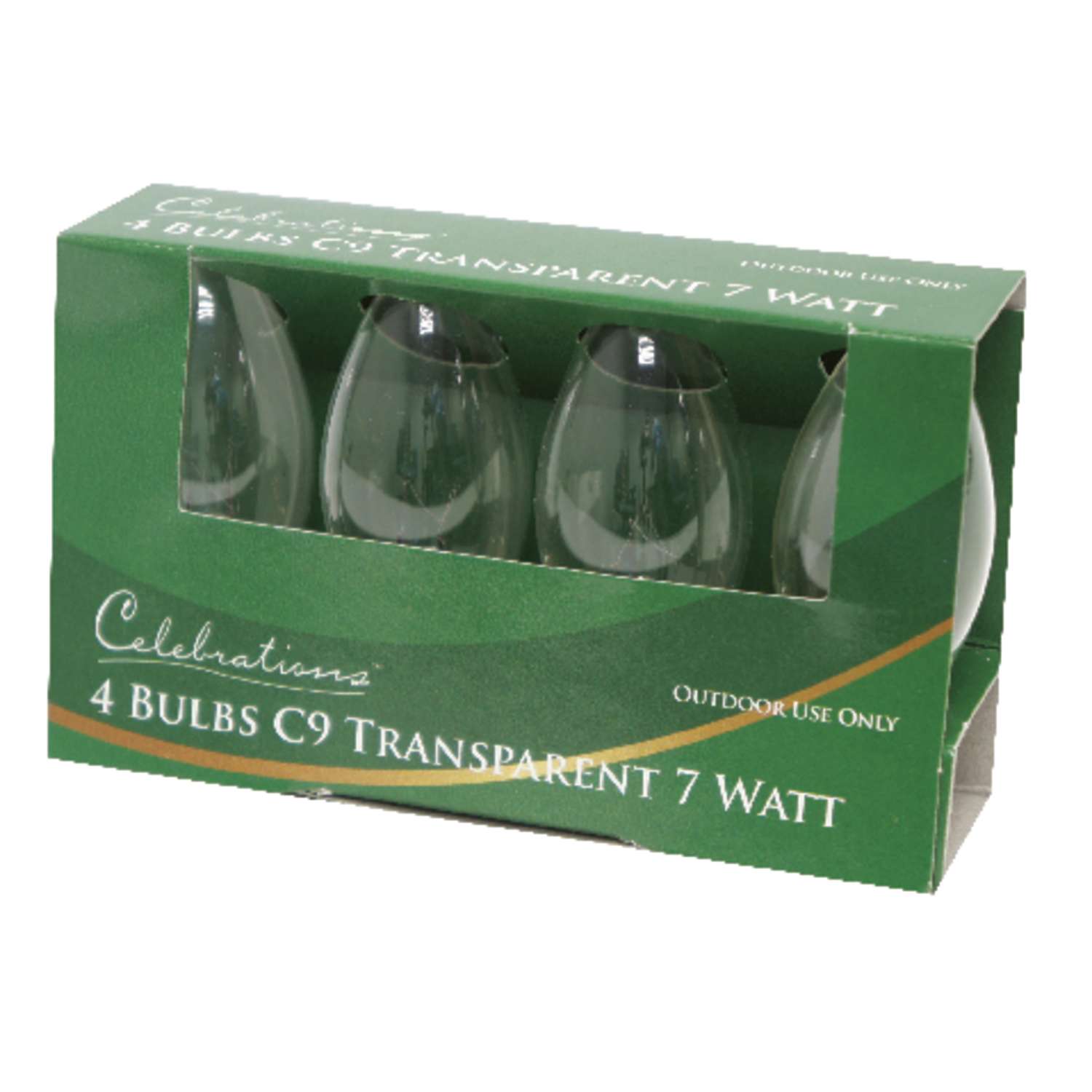 Celebrations Incandescent C9 Clear 4 ct Replacement Christmas Light