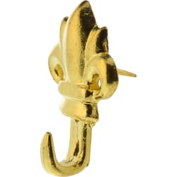 HILLMAN Brass-Plated Gold Push Pin Picture Hook 10 lb 3 pk