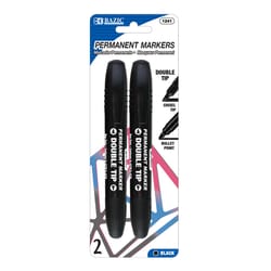 Bazic Products Black Bullet and Chisel Tip Permanent Marker 2 pk