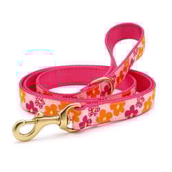 Up Country Pink Flower Power Nylon Dog Leash