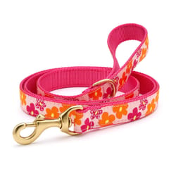 Up Country Pink Flower Power Nylon Dog Leash