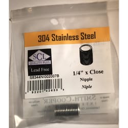 Smith-Cooper 1/4 in. MPT Stainless Steel Close in. L Nipple