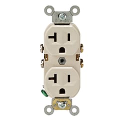 Leviton  20 amps 125 volt Light Almond  Outlet  5-20R  1 pk 