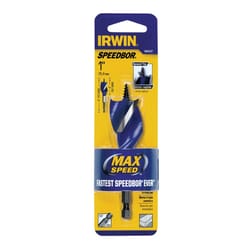 Irwin Speedbor 1 in. X 4 in. L Carbon Steel Wood Boring Bit Quick-Change Hex Shank 1 pc