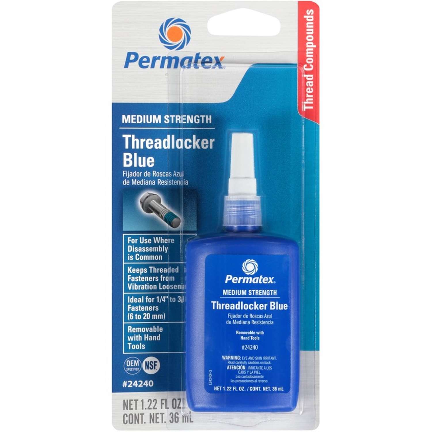 Permatex Medium Strength Threadlocker Liquid 1.22 oz Ace Hardware