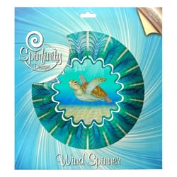 Spinfinity Designs Multi-color Stainless Steel 12 in. Animated Sea Turtle Large Outdoor Spinner