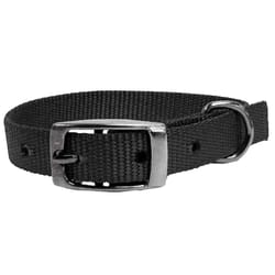 PDQ Black Single Web Nylon Dog Adjustable Collar Small
