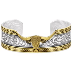 Montana Silversmiths Men's Longhorn Cuff Gold/Silver Bracelet