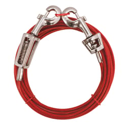 PDQ Red Vinyl Coated Cable Dog Tie Out Large