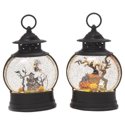 Gerson 11 in. Halloween Spinning Lighted Water Globe Lantern Halloween Decor