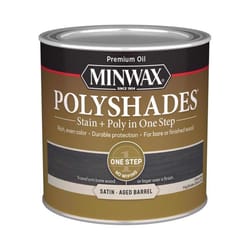 Minwax PolyShades Semi-Transparent Satin Aged Barrel Oil-Based Stain/Polyurethane Finish 0.5 pt