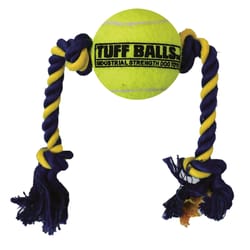 Petsport Tuff Ball Green Polyster/Rubber Rope with Tennis Ball Dog Toy Small/Medium 1 pk