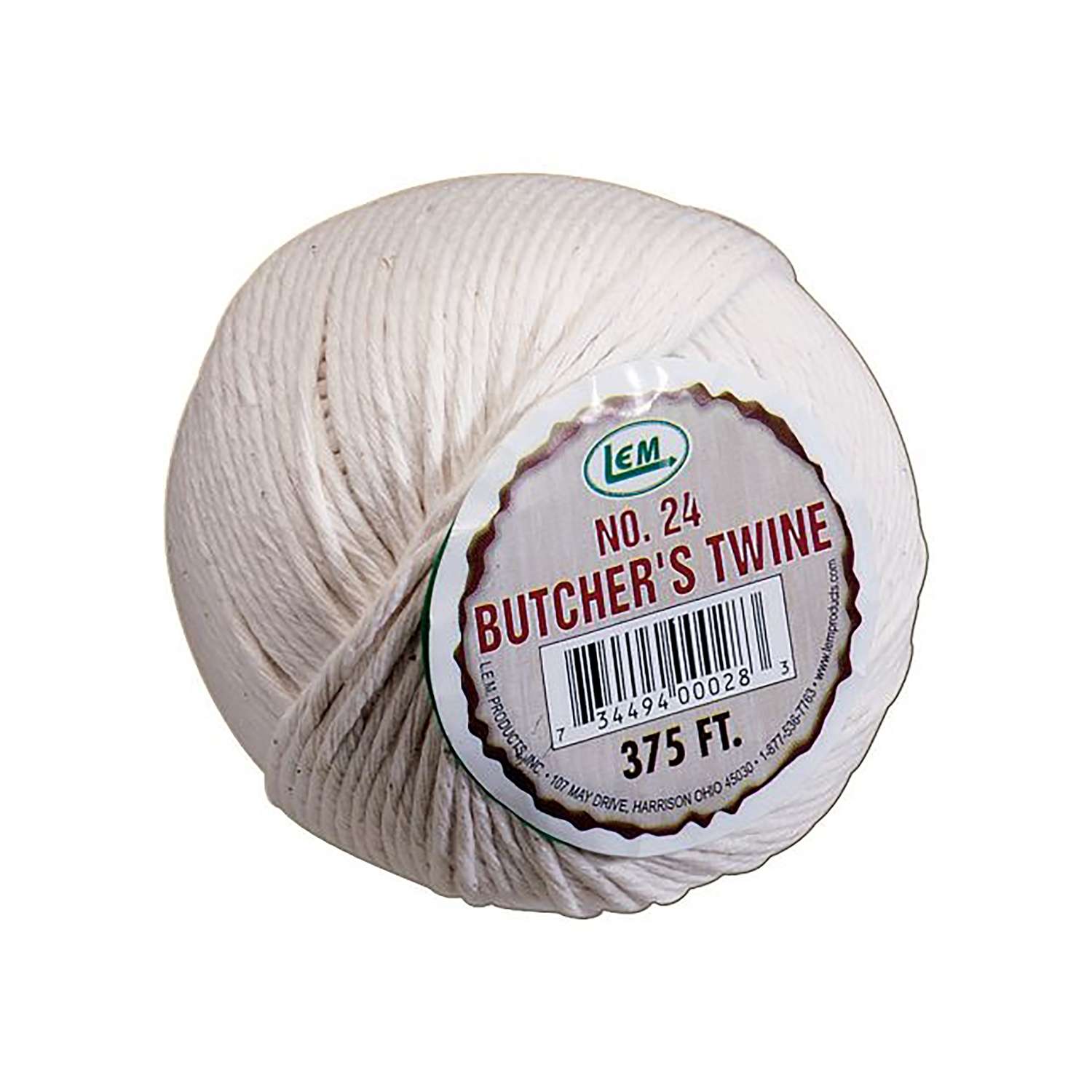 LEM No. 24 in. D X 375 ft. L White Twisted Cotton Poly Blend Butcher
