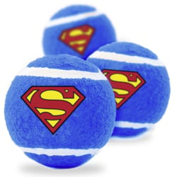 Buckle-Down DC Comics Multicolored Nylon/Rubber Superman Shield Squeaky Tennis Ball 3 pk