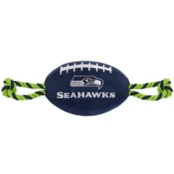 Pets First NFL Blue Nylon Seattle Seahawks Football Dog Toy 1 pk