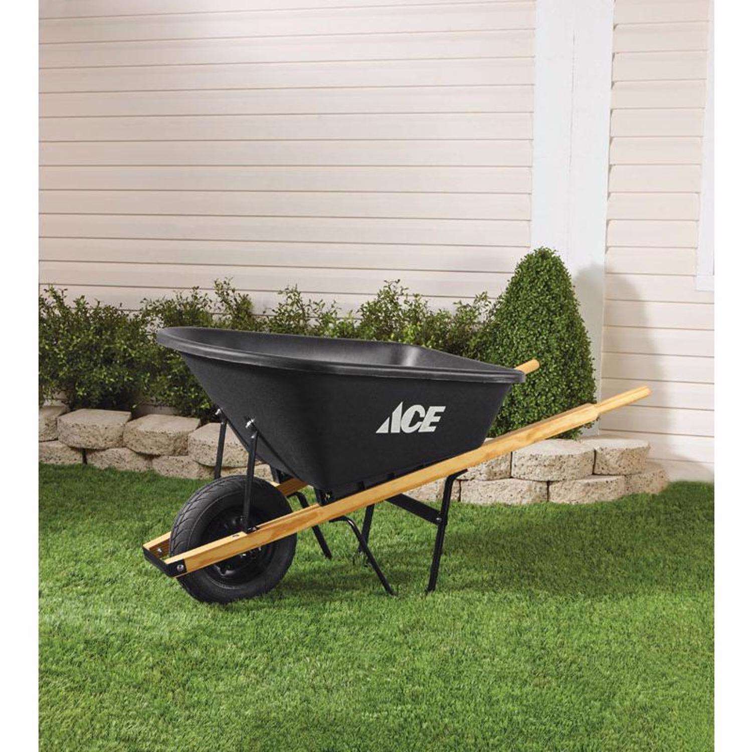 Ace Poly Residential Wheelbarrow 6 cu ft Mfr TP6R ACE Ace Hardware