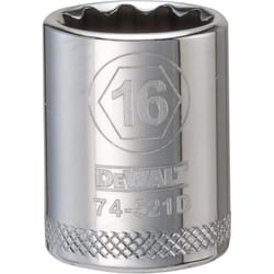 DeWalt 16 mm X 3/8 in. drive Metric 12 Point Socket 1 pc