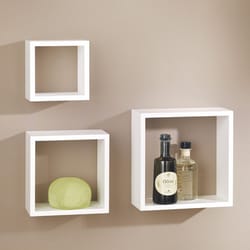 Dolle Frame 4.6 in. H X 11.8 in. W X 11.8 in. D White Particle Board Decorative Wall Shelf