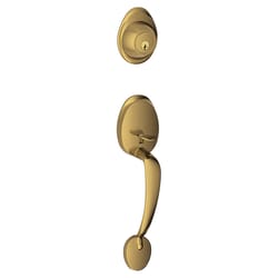 Schlage J Series Barcelona Antique Brass Handleset 1-3/4 in.