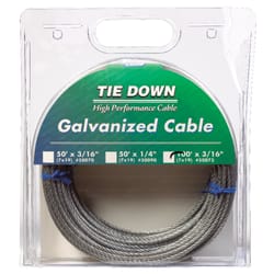 Tie Down Engineering Galvanized Galvanized Steel 3/16 in. D X 100 ft. L Aircraft Cable
