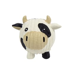 HuggleHounds Ruff-Tex Black/White Latex Cow Dog Toy Large