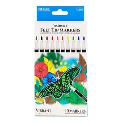 Bazic Products Assorted Felt Tip Markers 10 pk