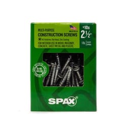 SPAX Multi-Material No. 10 in. X 2-1/2 in. L Unidrive Flat Head Serrated Construction Screws