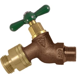 Arrowhead 3/4 in. MIP X 3/4 in. MHT Anti-Siphon Brass No-Kink Hose Bibb