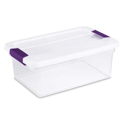 Sterilite 15 qt Clear Latch Storage Box 6.5 in. H X 11.125 in. W X 17 in. D Stackable