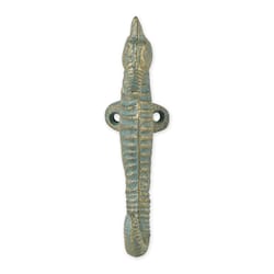 Zingz & Thingz 5.75 in. H X 2.5 in. W X 1.5 in. L Green Cast Iron Wall Hook