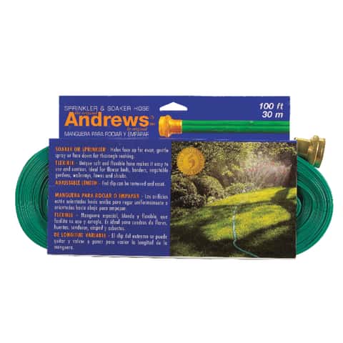 Andrews 1 in. D X 100 ft. L Sprinkler/Soaker Hose Green Andrews 1 in. D X 100 ft. L Sprinkler/Soaker Hose Green
