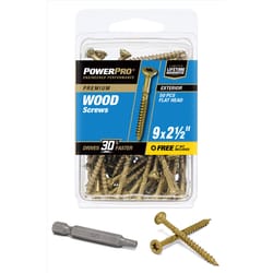 HILLMAN Power Pro No. 9 Ga. X 2-1/2 in. L Bronze Star Flat Head Exterior Deck Screws 50 pk