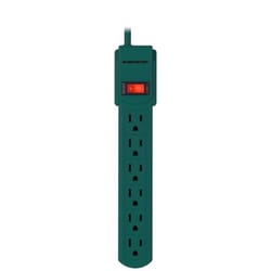 Monster Just Power It Up 3 ft. L 6 outlets Power Strip Green