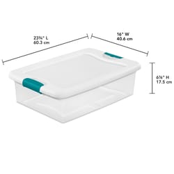 Extra Small Plastic Storage Bins with Bamboo Lid - Clear