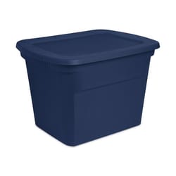 Sterilite 18 gal Blue Storage Tote 16.125 in. H X 18.375 in. W X 23.5 in. D Stackable