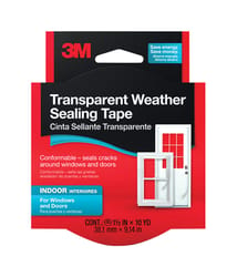 3M Clear Silicone Weather Sealing Tape For Windows 30 ft. L X 0.25 in.