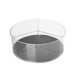 Spectrum Hex Clear/Gray Plastic/Silicone Lazy Susan with 3 Dividers