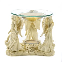 Fragrance Foundry 4.625 in. H X 5.75 in. L Cream Poly Resin Angel Trio Oil Warmer