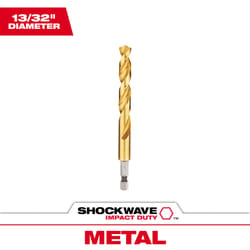 Milwaukee Shockwave 13/32 in. X 4.8 in. L Titanium Red Helix Drill Bit Hex Shank 1 pc