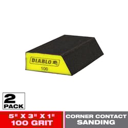 Diablo 5 in. L X 3 in. W X 1 in. 100 Grit Fine Angled Sanding Sponge