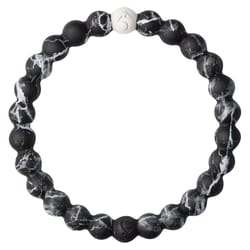 Lokai Unisex Marble Round Black Bracelet Silicone Water Resistant Size 6