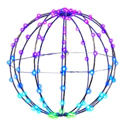 Living Accents Silver Iron 12 in. H X 12 in. L X 12 in. W RGBW Sphere Outdoor Decoration