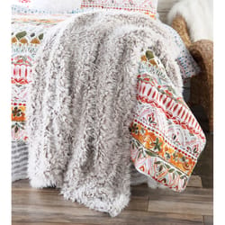 Carstens Inc 50 in. W X 60 in. L Off White Faux Fur Throw Blanket