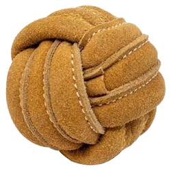 Allure Products Hugglehounds Brown Leather Ball Dog Toy Small 1 pk