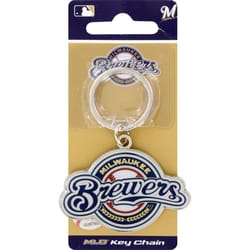 HILLMAN MLB Tempered Steel Silver Split Ring Keychain