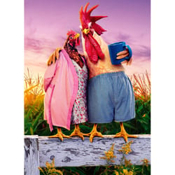 Avanti Seasonal Chicken Couple On Farm Valentine's Day Card Paper 2 pc