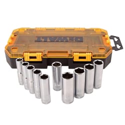 DeWalt 1/2 in. drive Metric 6 Point Deep Socket Set 10 pc